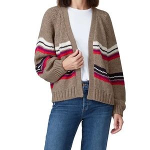 Xirena Brown Striped Cardigan Sweater small